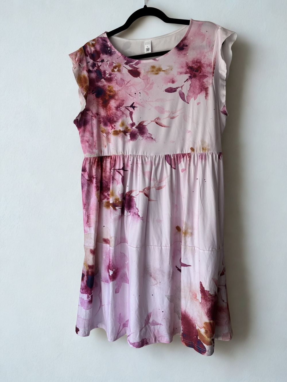 Pink Floral Watercolor Dress